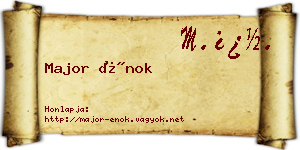 Major Énok névjegykártya